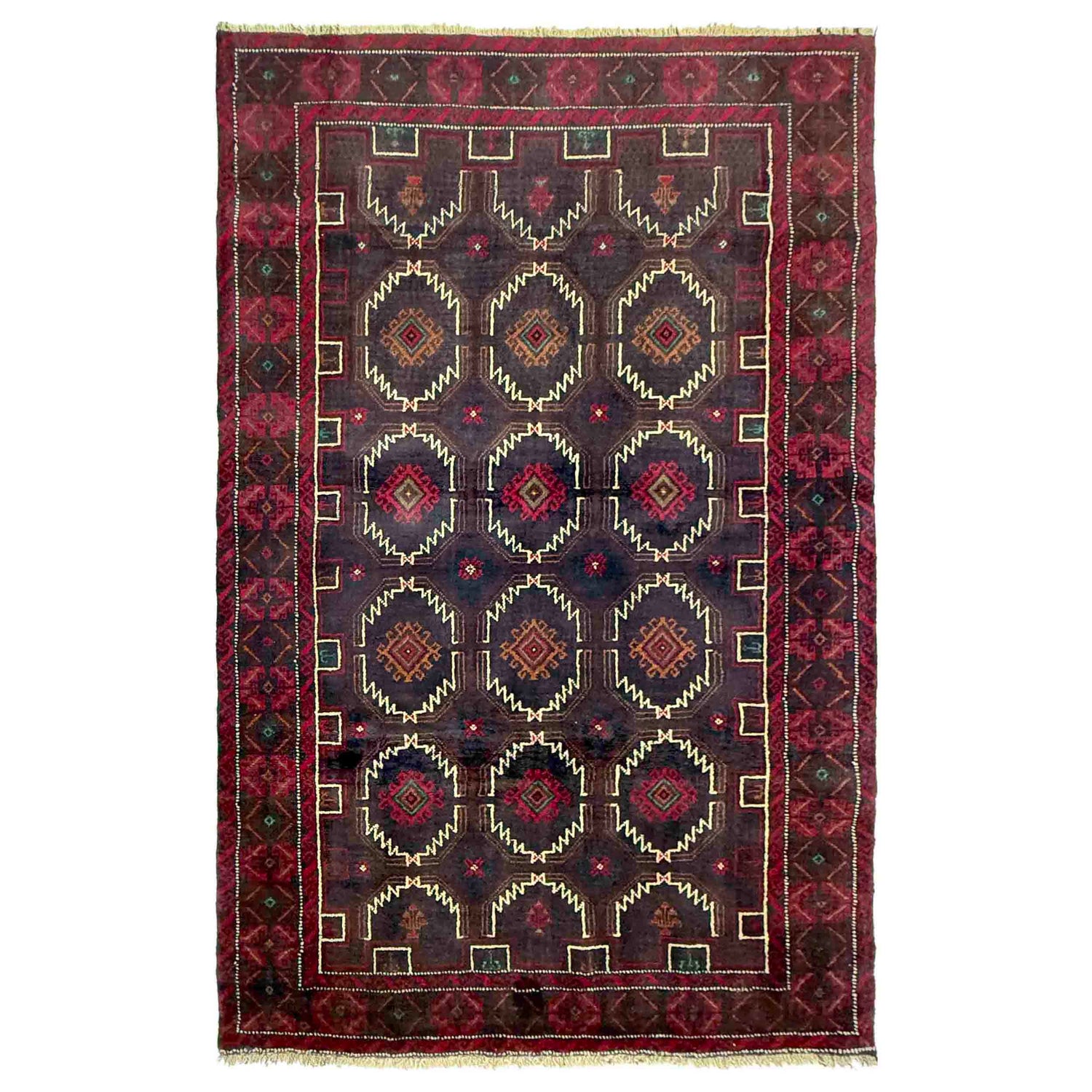 Tribal Baloch Rug 3' 10" x 6' 4" ft / 116 x 194 cm - No. R37605