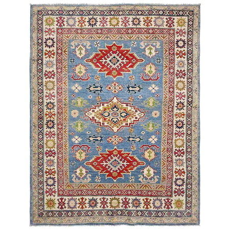 Handmade Kazak Area Rug 4' 10" x 6' 8" ft / 148 x 202 cm - No.R37614