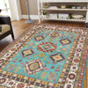 Hand knotted Kazak Carpet 4' 8" x 6' 2" ft / 143 x 188 cm - No. R37615