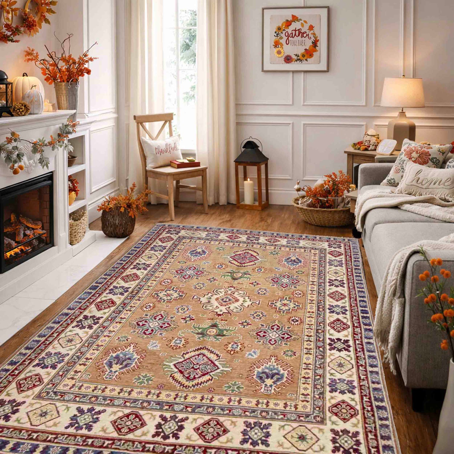 Hand knotted Kazak Rugs 5' 1" x 6' 7" ft / 156 x 201 cm - No. R37617
