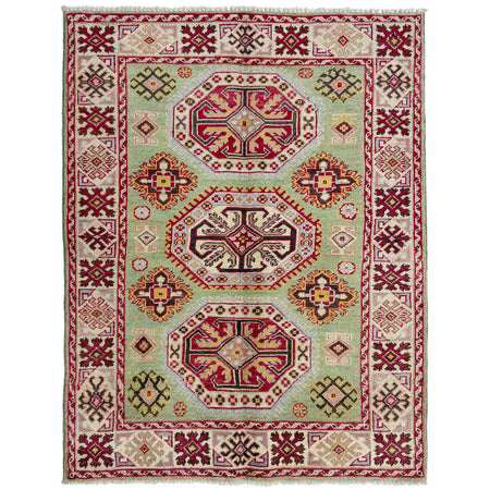 Hand Knotted Kazak Oriental Rug 3' 6" x 4' 9" ft / 107 x 146 cm - No. R37620