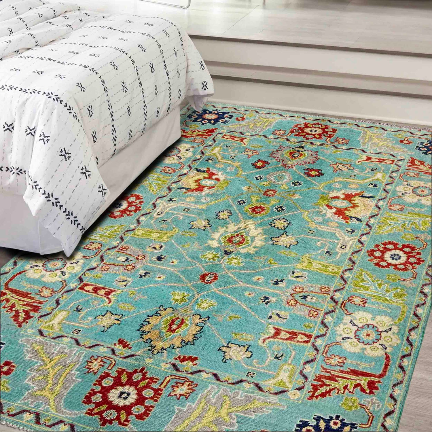 Hand knotted Sultani Carpet 4' 0" x 5' 8" ft / 121 x 173 cm - No. R37622