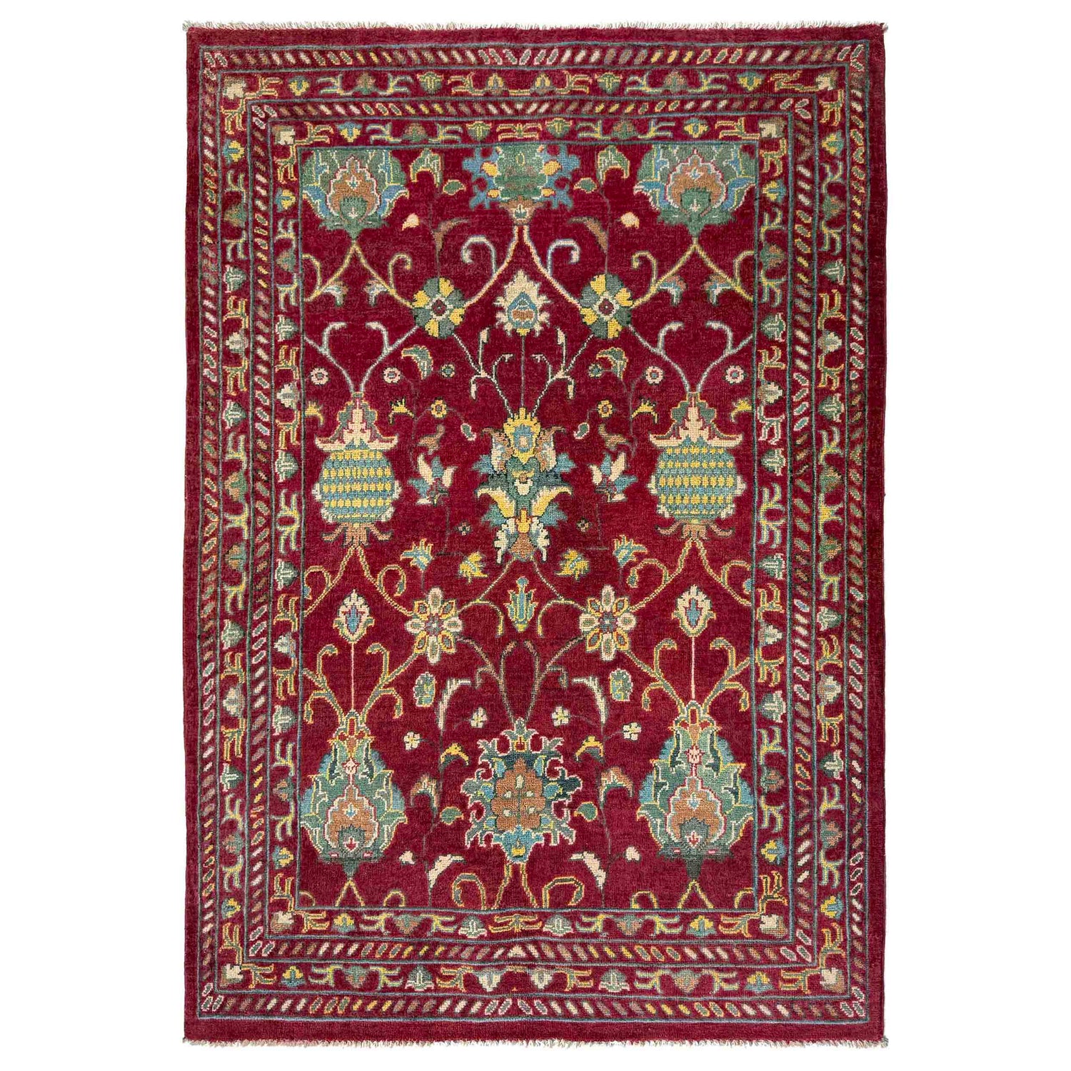 Hand knotted Sultani Carpet 4' 1" x 6' 2" ft / 125 x 188 cm - No. R37624