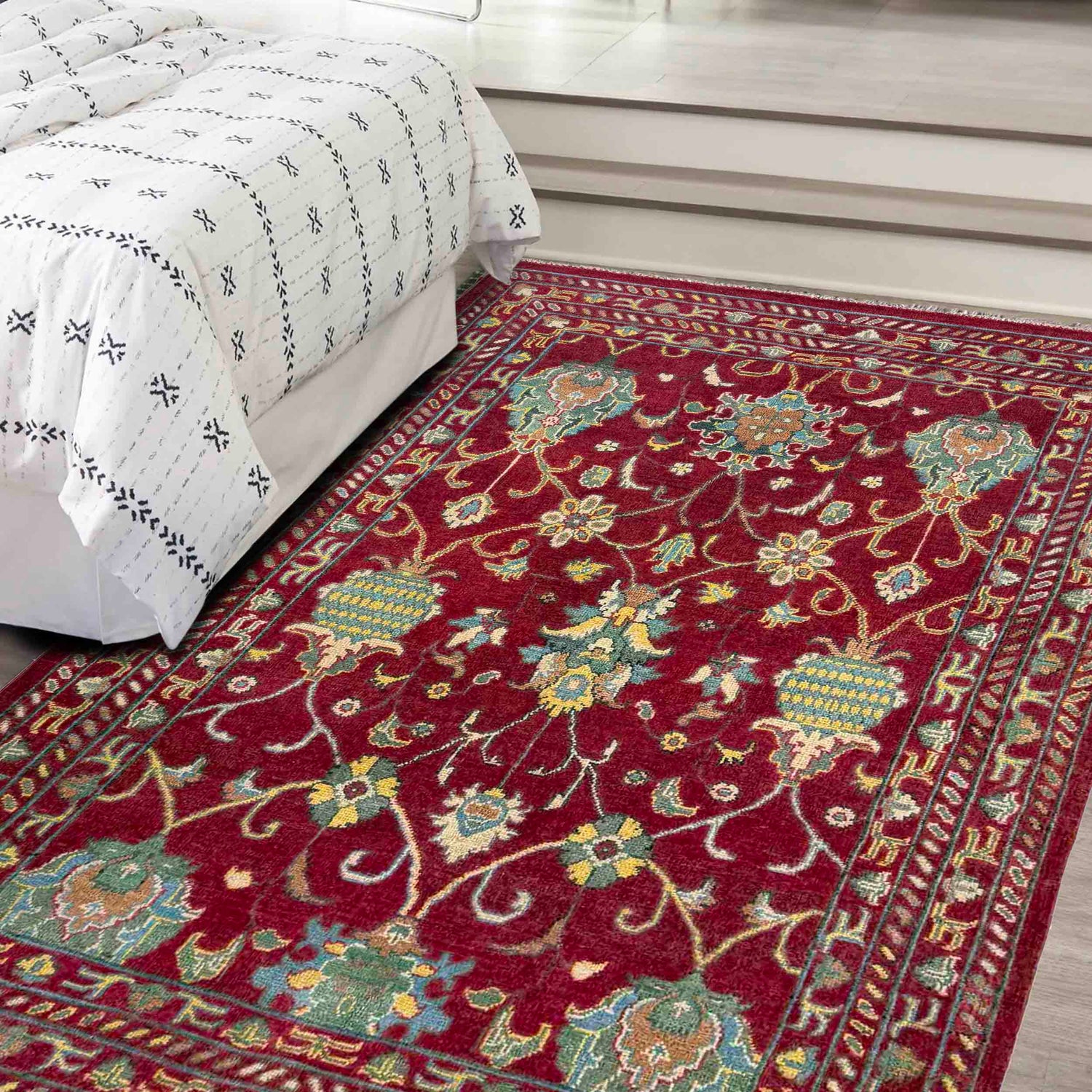 Hand knotted Sultani Carpet 4' 1" x 6' 2" ft / 125 x 188 cm - No. R37624