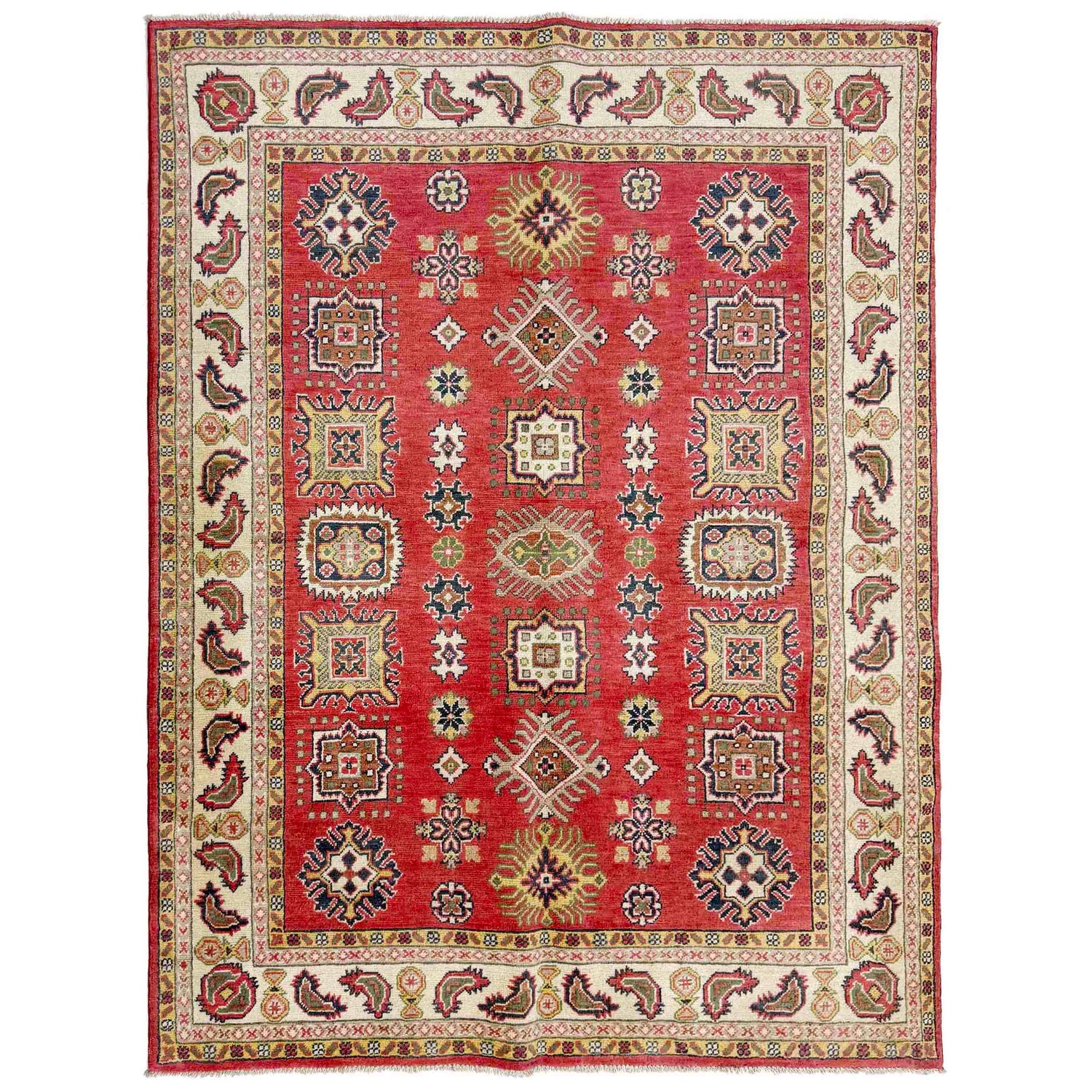 Handmade Kazak Area Rug 4' 11" x 6' 4" ft / 149 x 193 cm - No. R37629