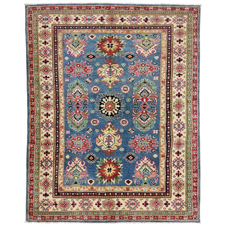 Handmade Kazak Area Rug 4' 0" x 6' 1" ft / 122 x 186 cm - No. R37631
