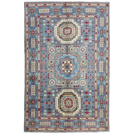 Gray Color Kazak Rug 3' 11" x 5' 11" ft / 120 x 180 cm - No. R37632