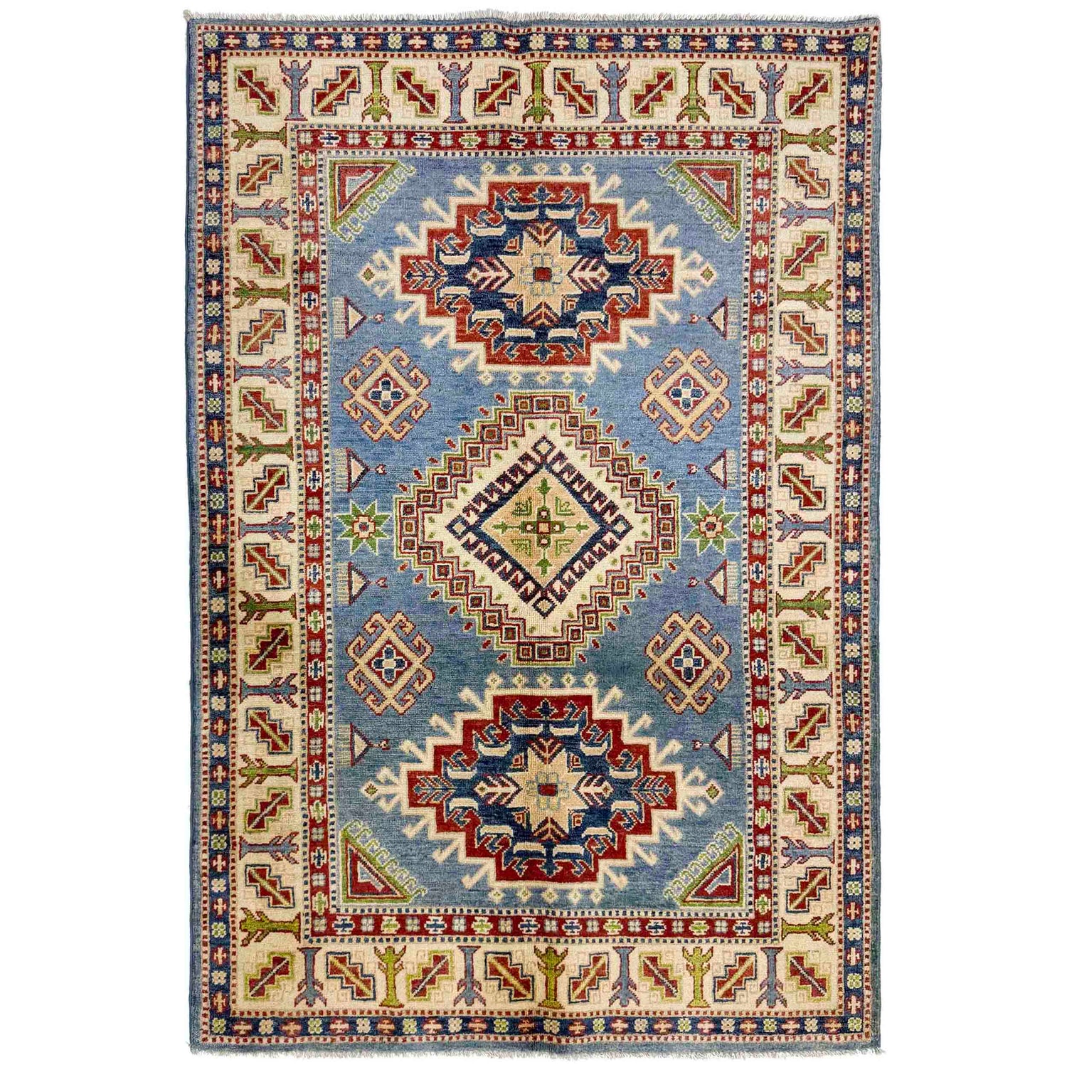 Oriental Kazak Rug 4' 0" x 5' 11" ft / 122 x 180 cm - No. R37634