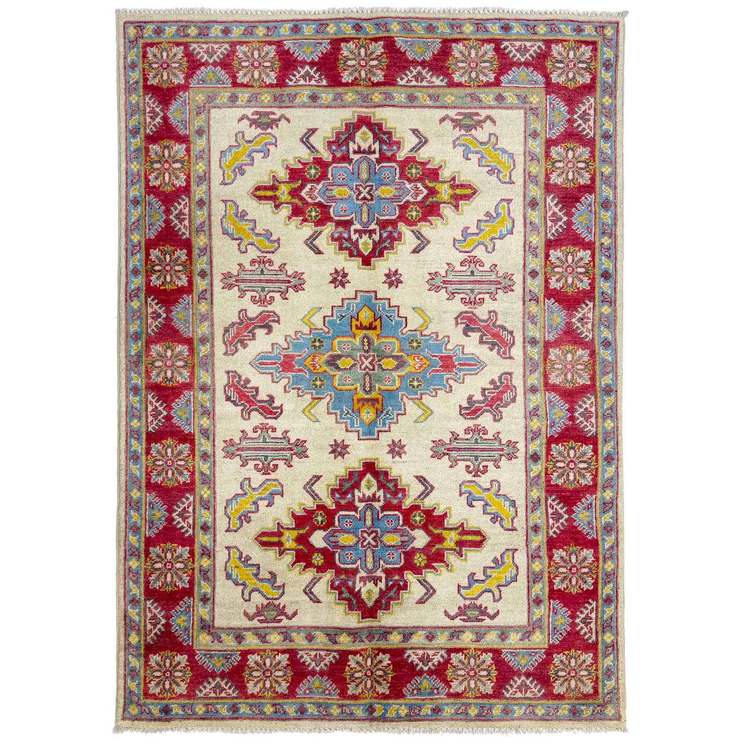 Oriental Kazak Rug 4' 0" x 5' 8" ft / 121 x 172 cm - No. R37635