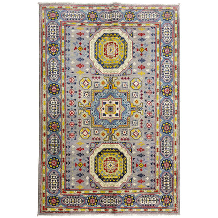 Hand Knotted Kazak Oriental Rug 3' 11" x 5' 9" ft / 119 x 176 cm - No. R37638