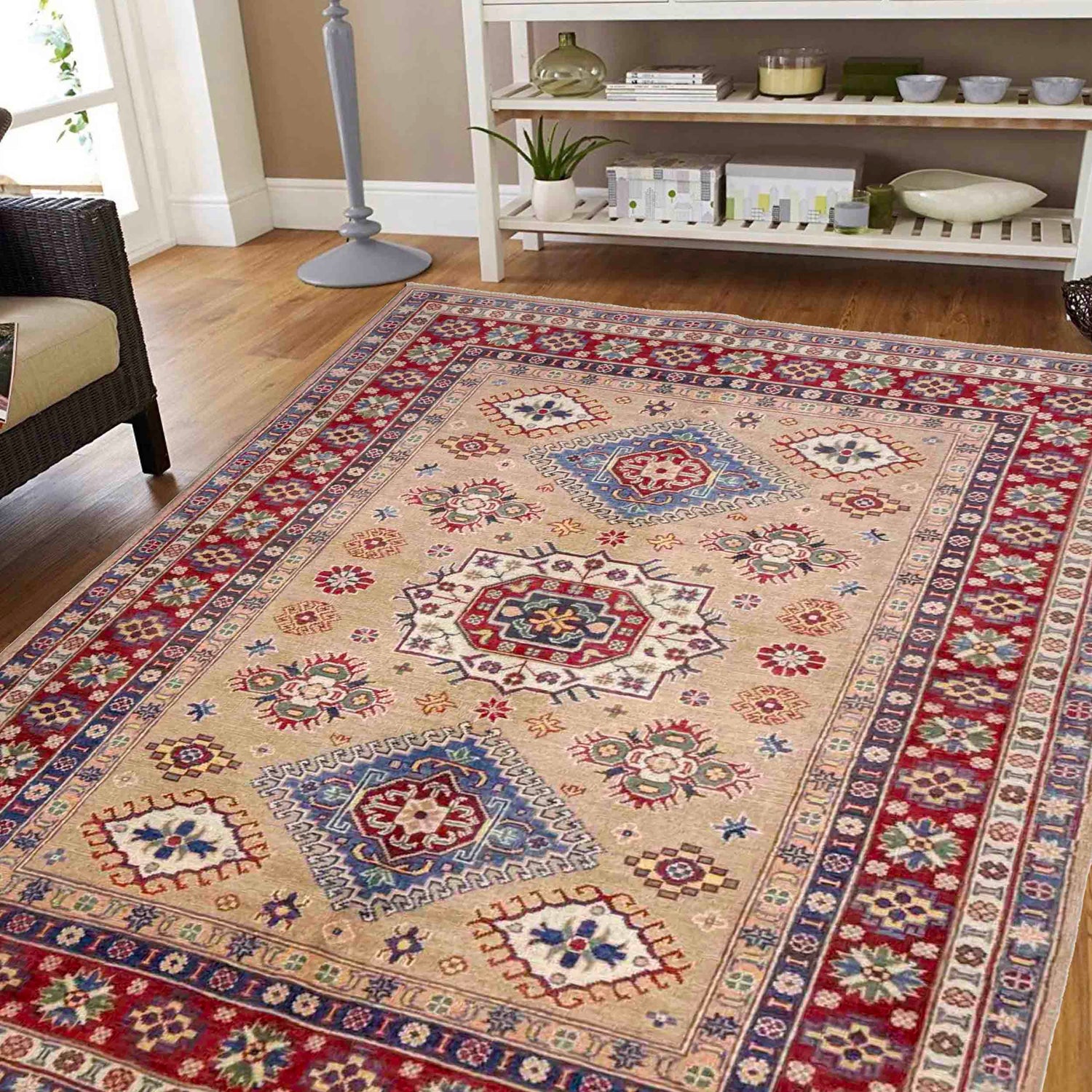Hand knotted Kazak Carpet 5' 1" x 6' 11" ft / 155 x 210 cm - No. R37641