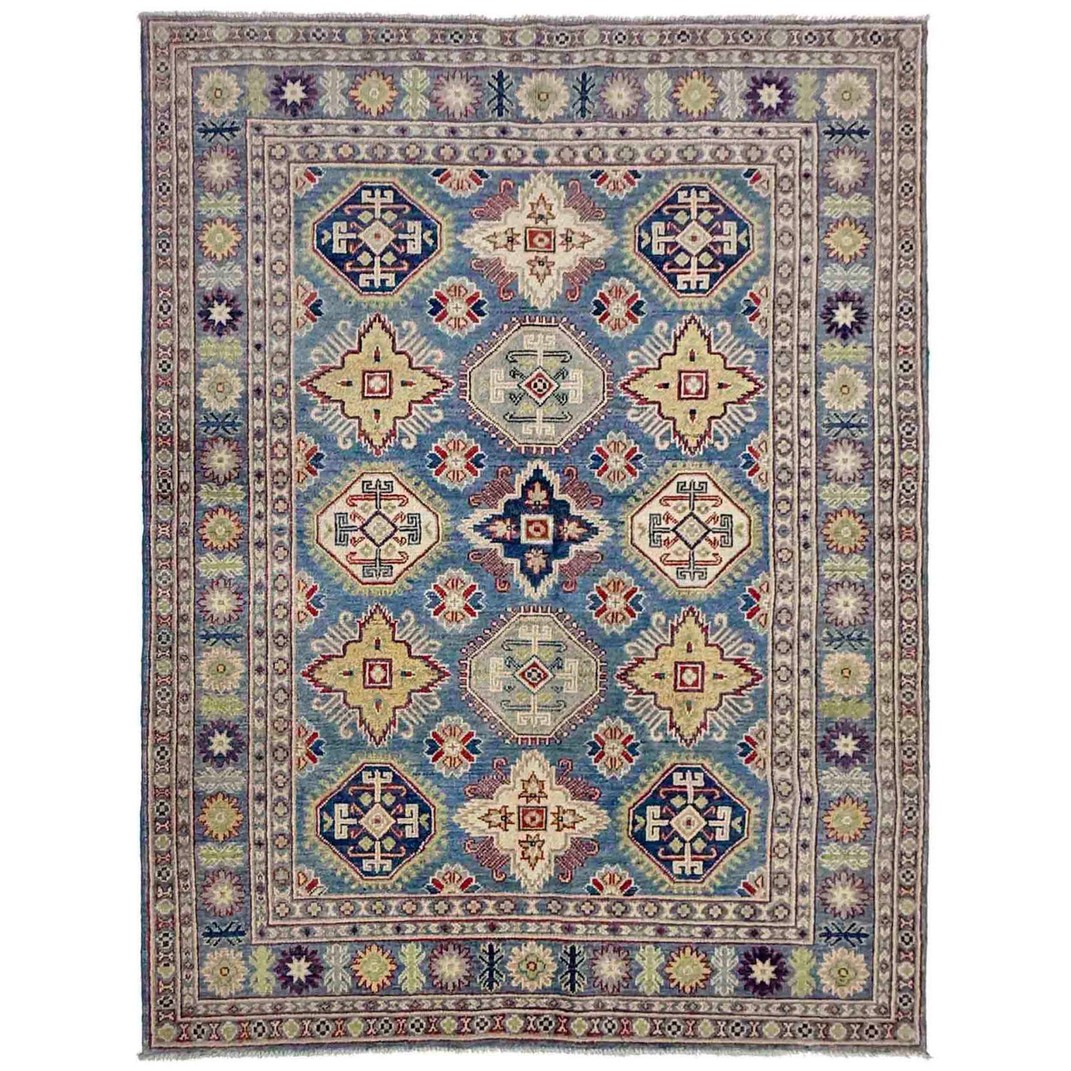 Handmade Kazak Area Rug 4' 11" x 6' 7" ft / 150 x 200 cm - No. R37643