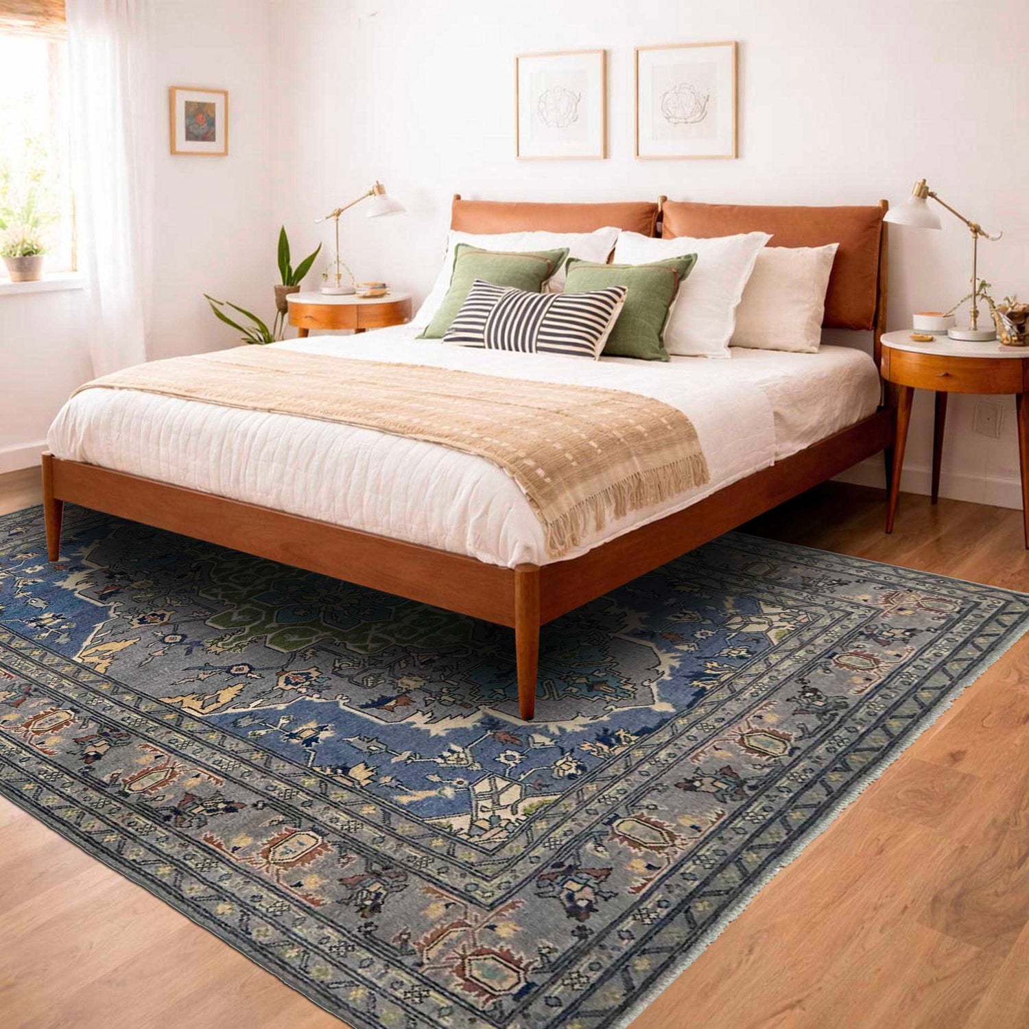 Hand Knotted Persian Design Heriz Rug 6' 0" x 8' 8" ft / 183 x 264 cm - No. R37648