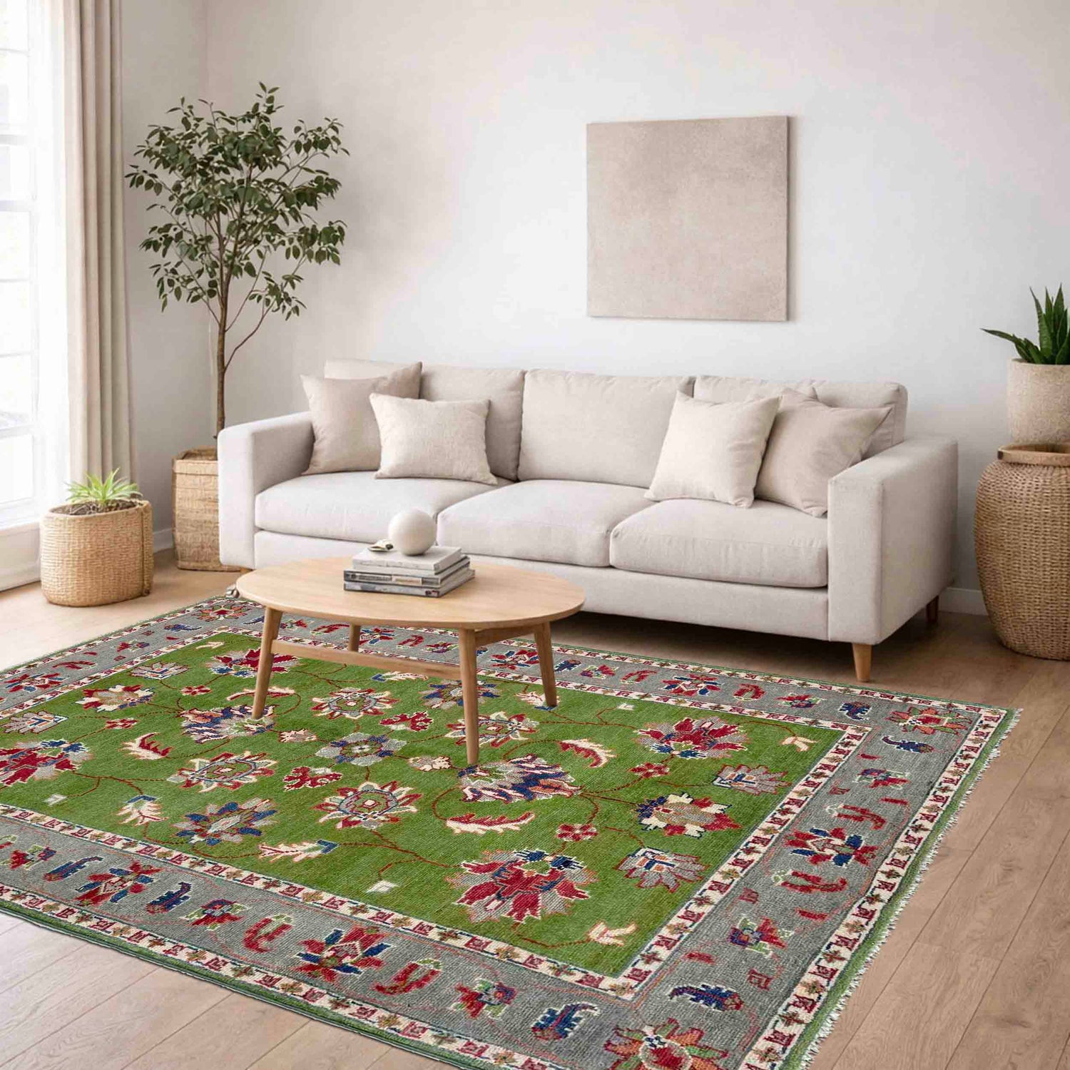 Hand knotted Kazak Rugs 4' 0" x 6' 3" ft / 122 x 190 cm - No. R37653