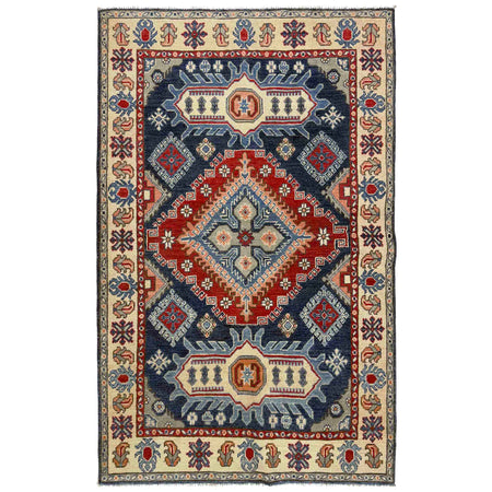 Oriental Kazak Rug 3' 11" x 6' 6" ft / 120 x 199 cm - No. R37655