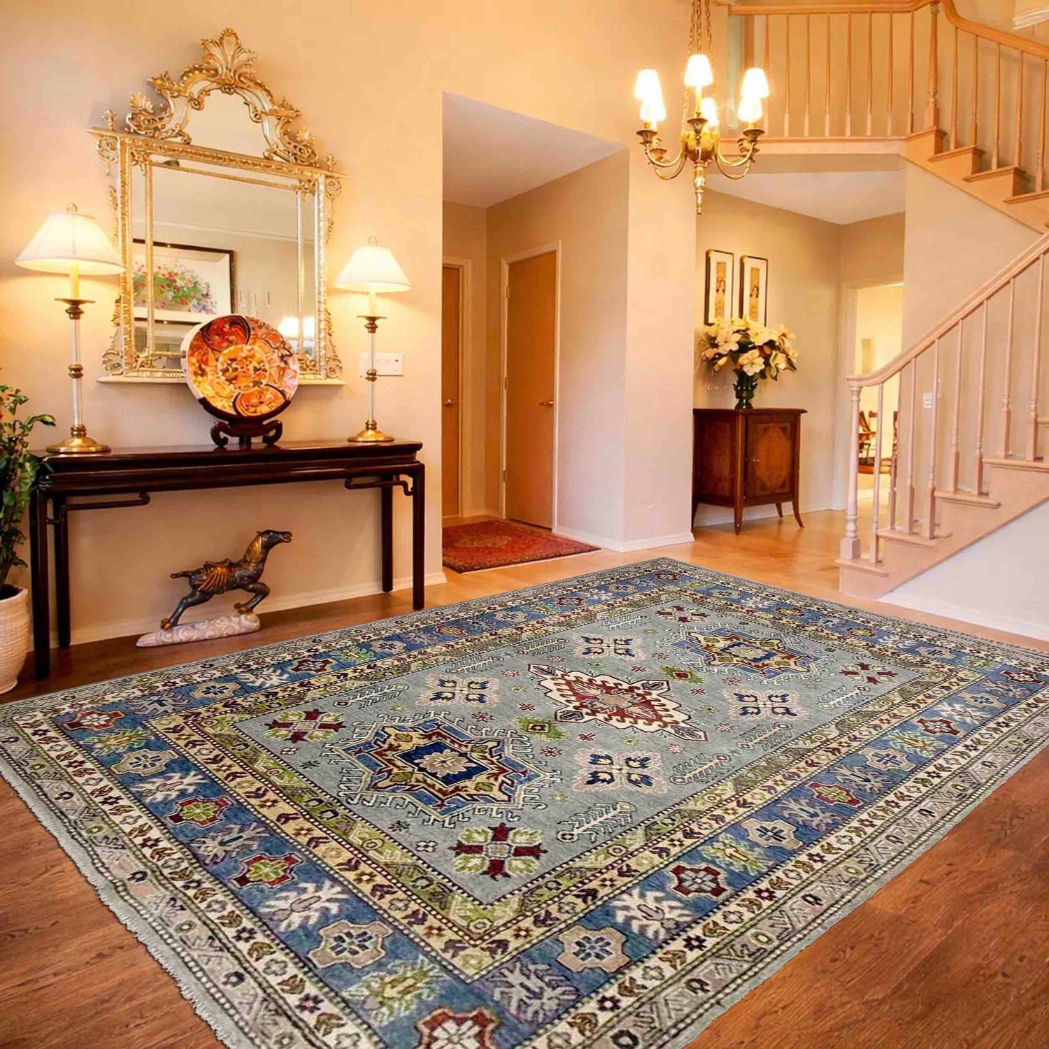 Oriental Kazak Rug 5' 5" x 7' 10" ft / 165 x 239 cm - No. R37657
