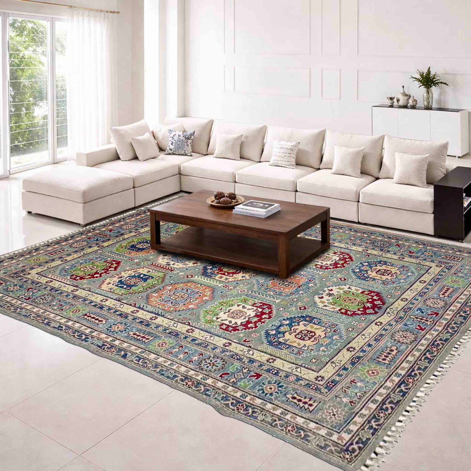 Oriental Style Waziri Area Rug 5' 6" x 8' 4" ft / 168 x 253 cm - No. R37659