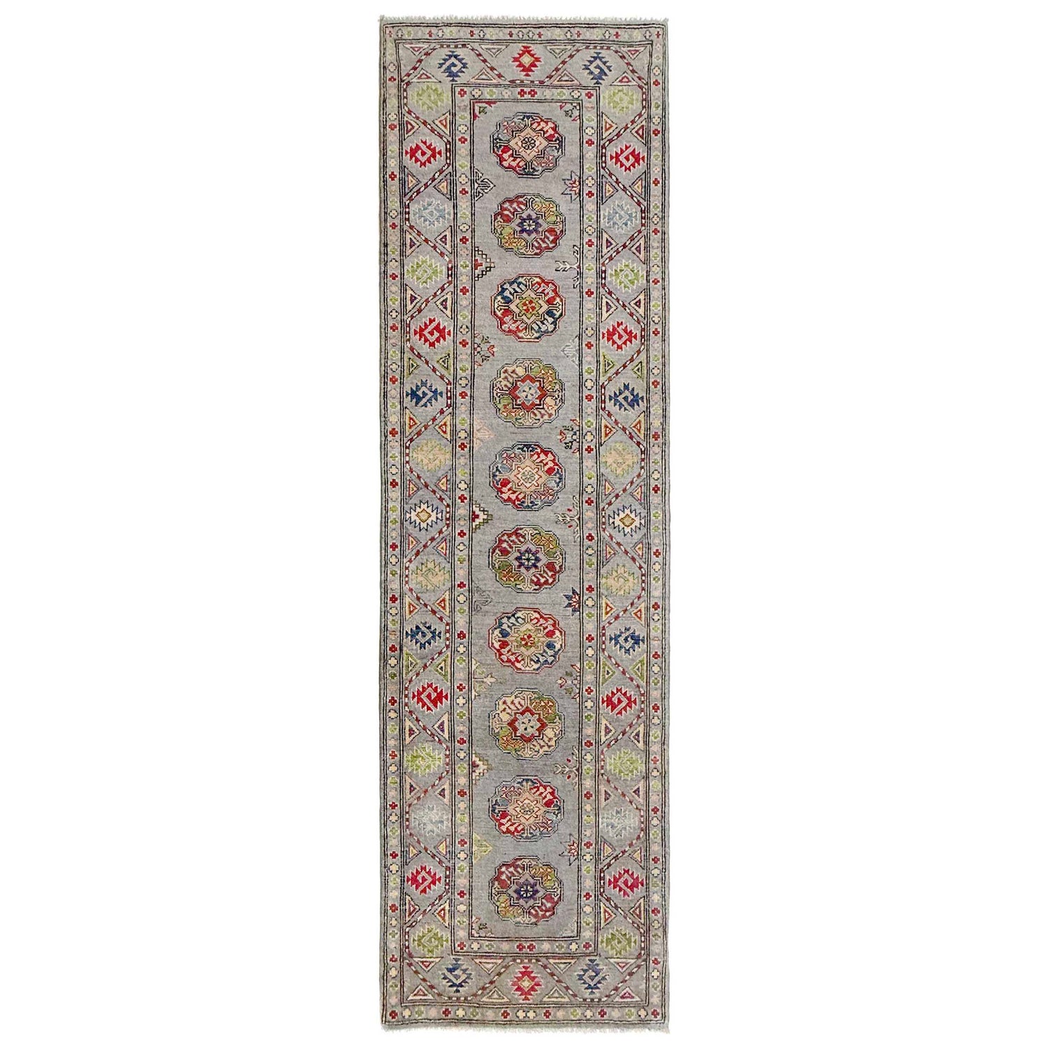Hand Knotted Oriental Waziri Rug Runner 2' 8" x 9' 7" ft / 82 x 291 cm - No. R37662