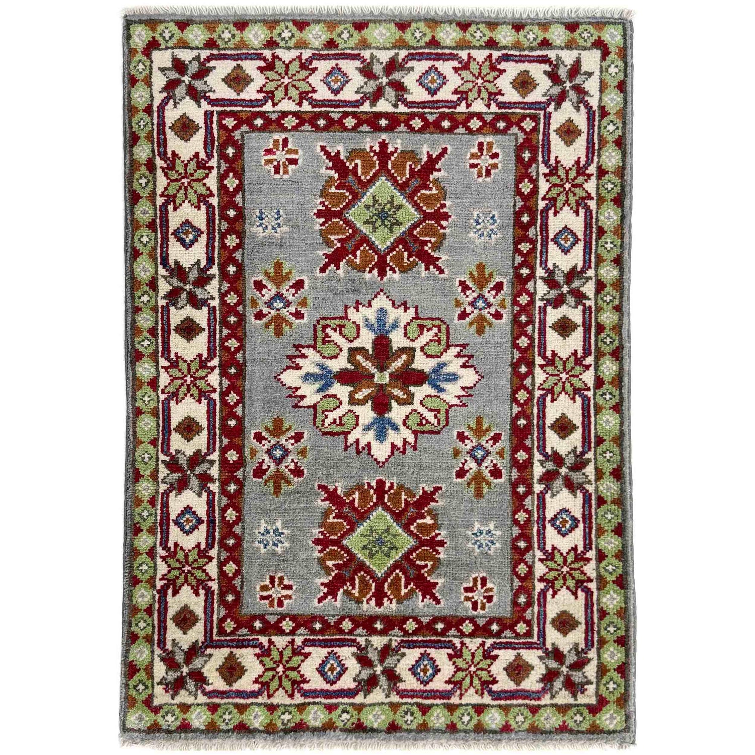 Hand knotted Kazak Carpet 2' 0" x 3' 0" ft / 62 x 92 cm - No. R37664