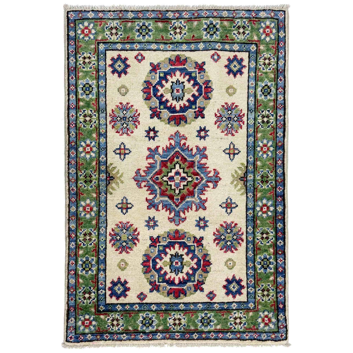 Handmade Kazak Area Rug 2' 0" x 3' 0" ft / 60 x 91 cm - No. R37667