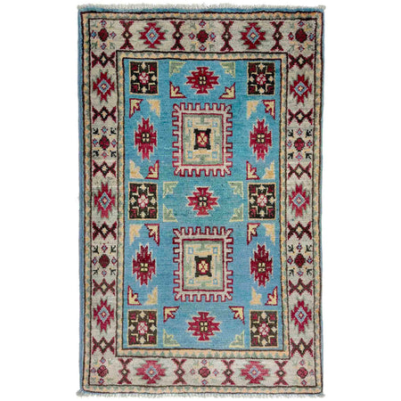 Blue Color Kazak Rug 2' 0" x 3' 1" ft / 61 x 94 cm - No. R37669
