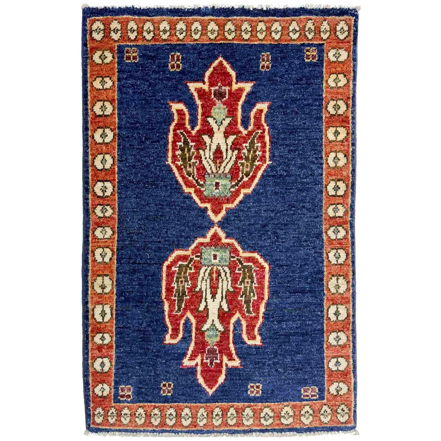 Hand Knotted Kazak Oriental Rug 2' 0" x 3' 0" ft / 60 x 92 cm - No. R37671