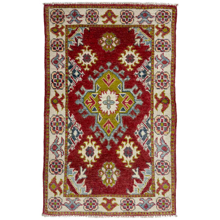 Handmade Kazak Area Rug 2' 0" x 3' 4" ft / 61 x 102 cm - No. R37672