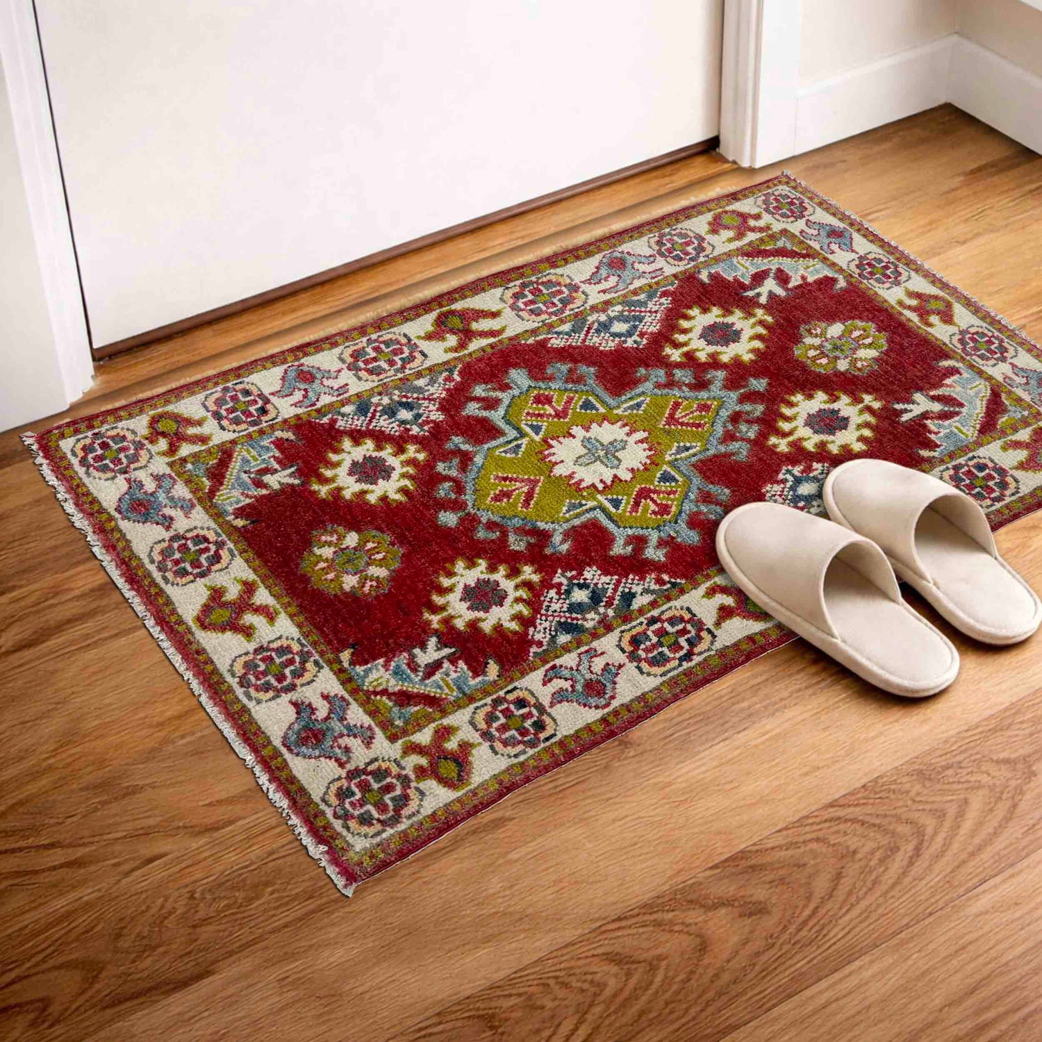 Handmade Kazak Area Rug 2' 0" x 3' 4" ft / 61 x 102 cm - No. R37672