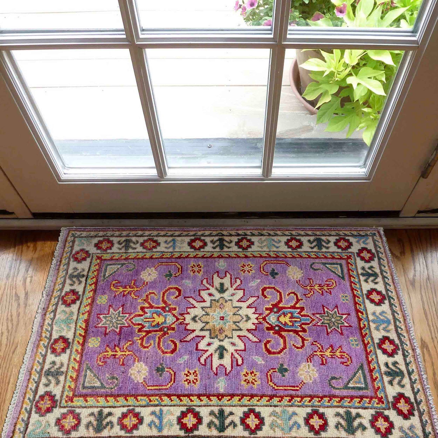 Pink Color Kazak Rug 1' 11" x 2' 9" ft / 59 x 83 cm - No. R37675