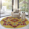Authentic Afghan Kazak Round Rug 3' 2" x 3' 3" ft / 96 x 100 cm - No. R37678