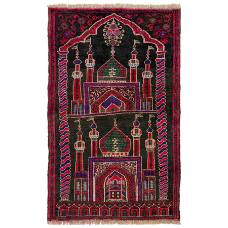 Hand Knotted Prayer Rug 2' 6" x 3' 9" ft / 75 x 115 cm - No. R37681