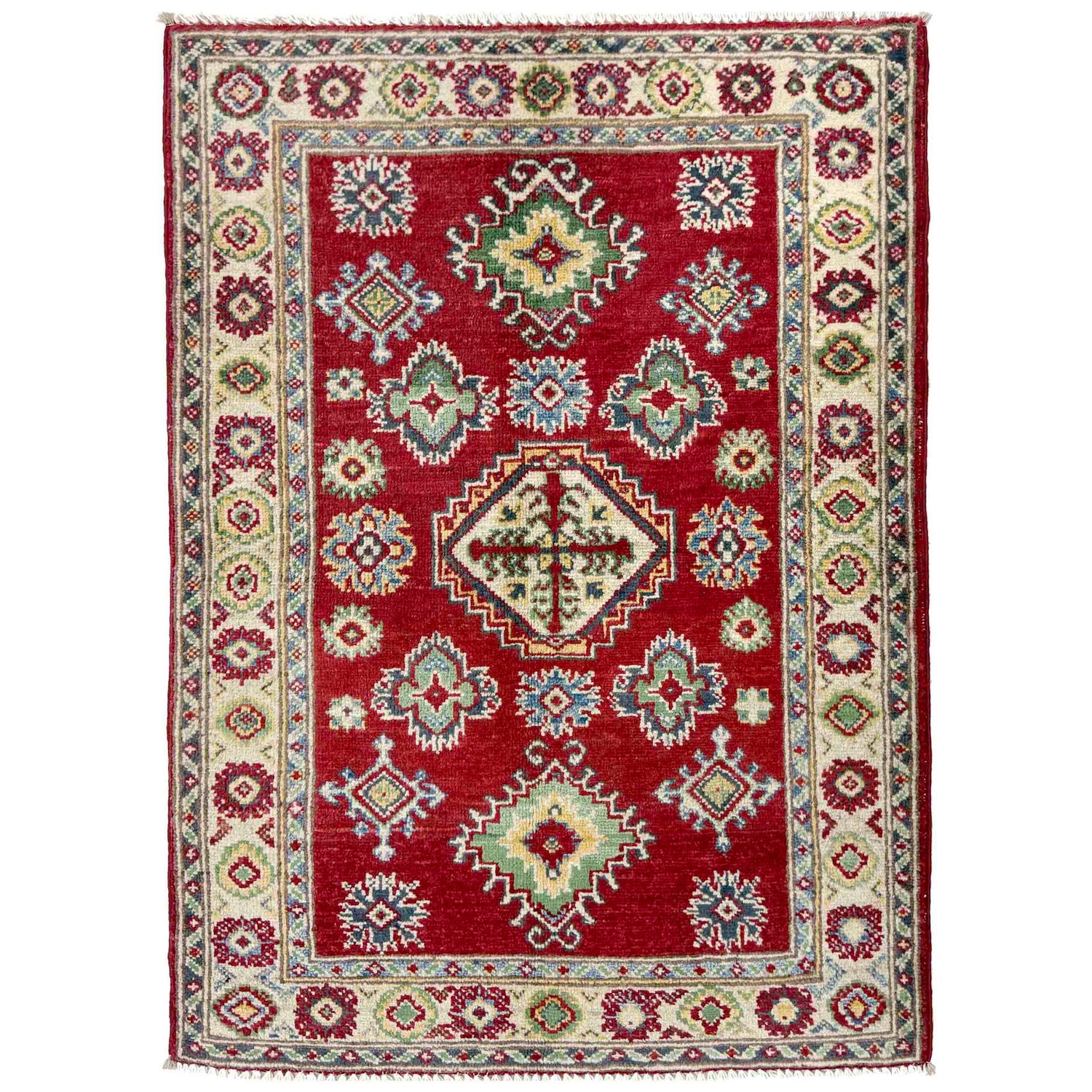 Handmade Kazak Area Rug 2' 7" x 3' 9" ft / 80 x 115 cm - No. R37704