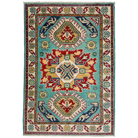 Hand Knotted Kazak Oriental Rug 2' 8" x 4' 0" ft / 82 x 121 cm - No. R37707