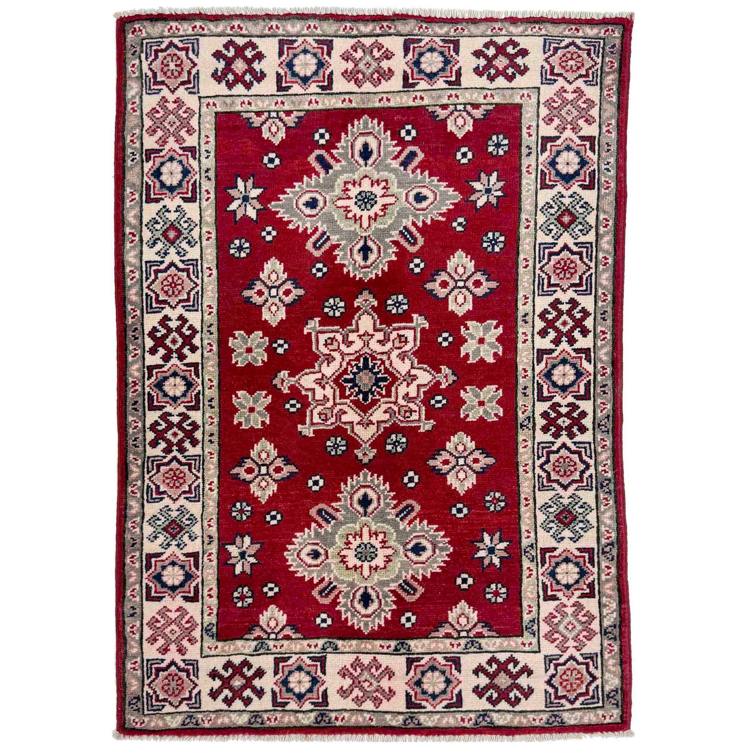 Red Color Kazak Rug 2' 7" x 4' 0" ft / 80 x 122 cm - No. R37710