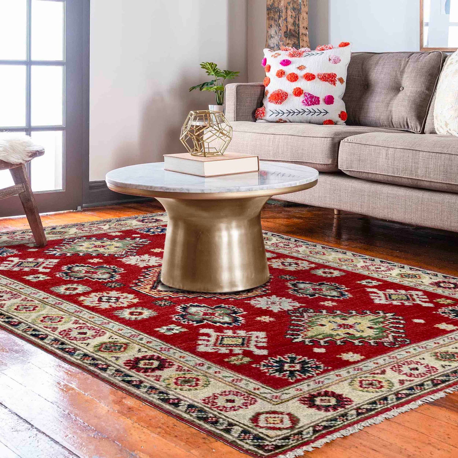 Hand Knotted Kazak Oriental Rug 2' 9" x 3' 11" ft / 85 x 120 cm - No. R37711