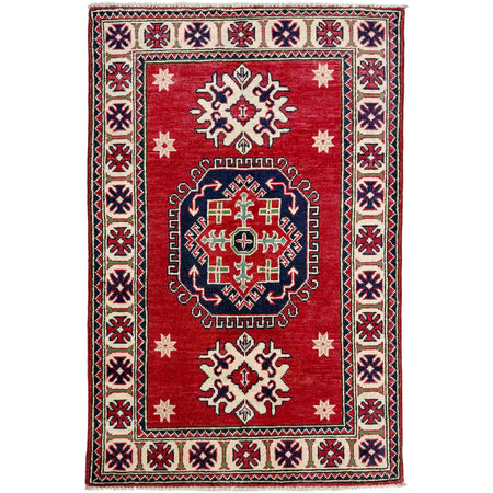 Hand knotted Kazak Carpet 2' 9" x 4' 2" ft / 83 x 126 cm - No. R37714