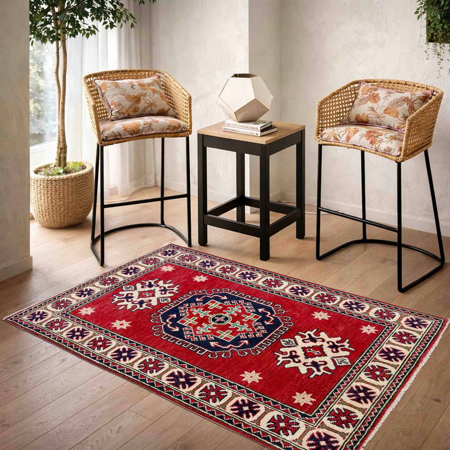 Hand knotted Kazak Carpet 2' 9" x 4' 2" ft / 83 x 126 cm - No. R37714