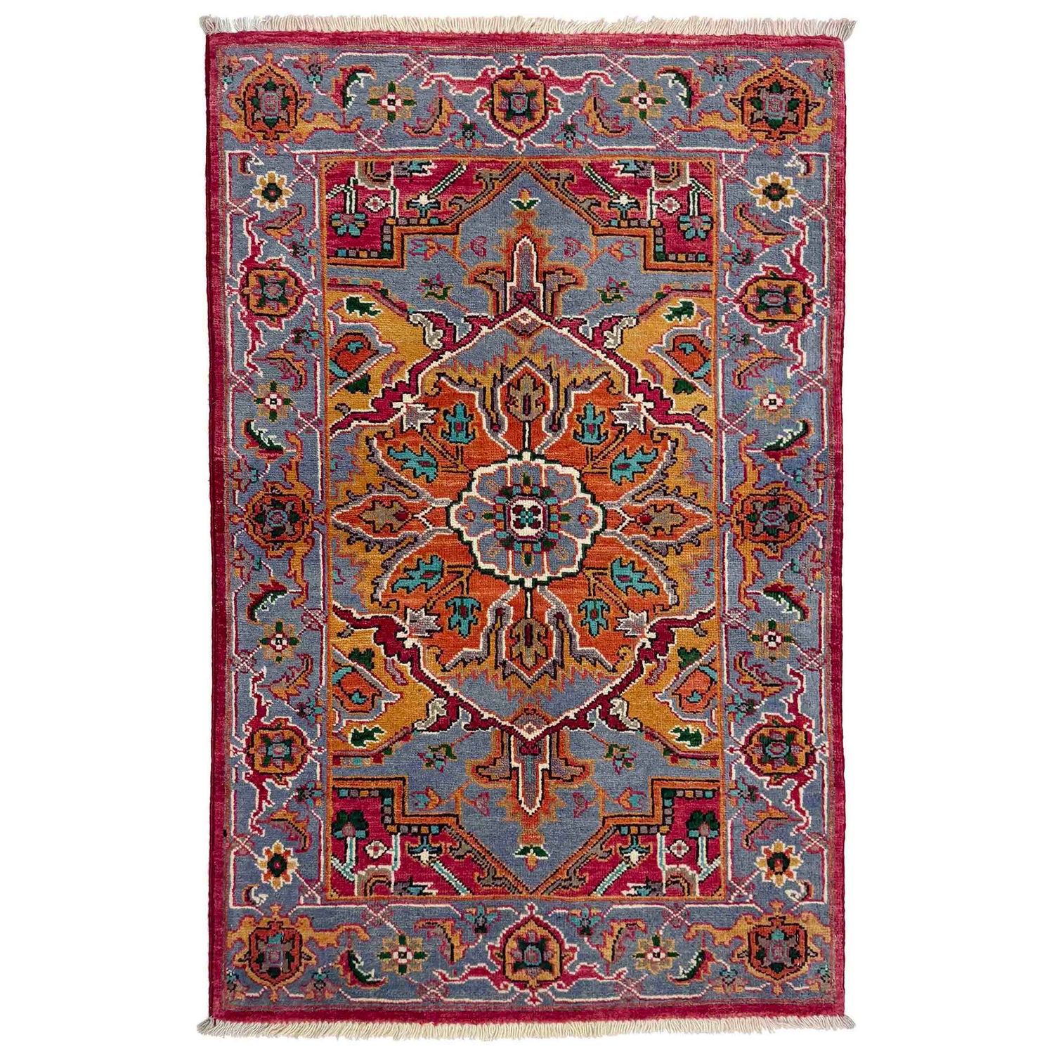 Handmade Persian Design Heriz Carpet 2' 8" x 4' 1" ft / 81 x 125 cm - No. R37718
