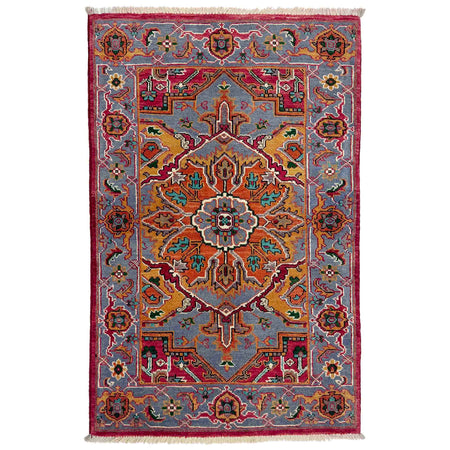 Handmade Persian Design Heriz Carpet 2' 8" x 4' 1" ft / 81 x 125 cm - No. R37718
