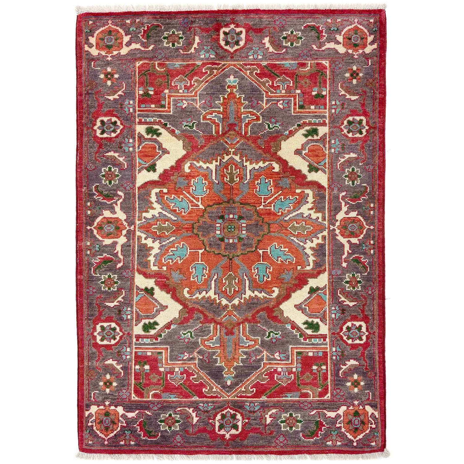 Multi Color Heriz Design Rug 2' 9" x 4' 0" ft / 84 x 122 cm - No. R37719