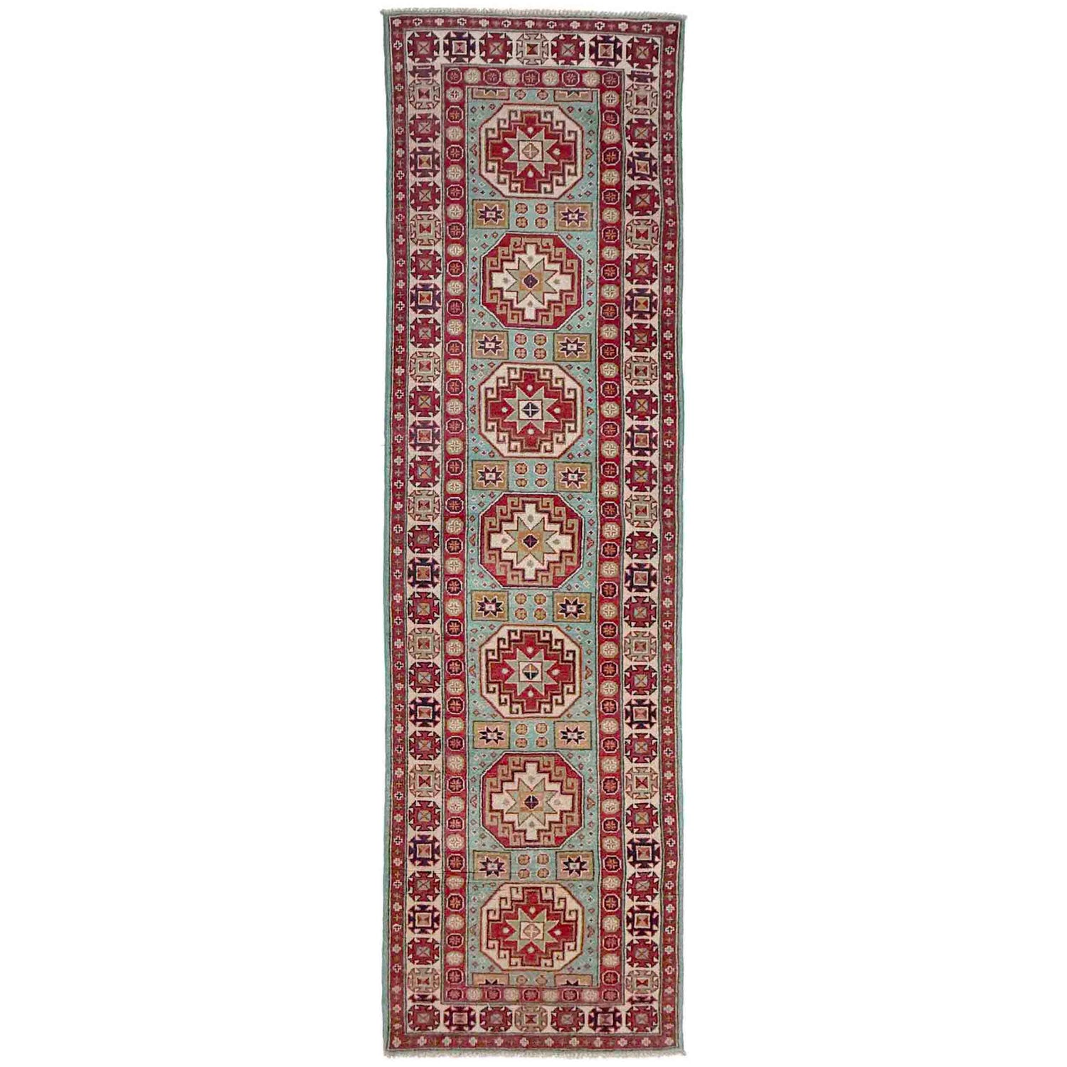 Gray Color Kazak Runner Rug 2' 7" x 9' 9" ft / 80 x 298 cm - No. R37721