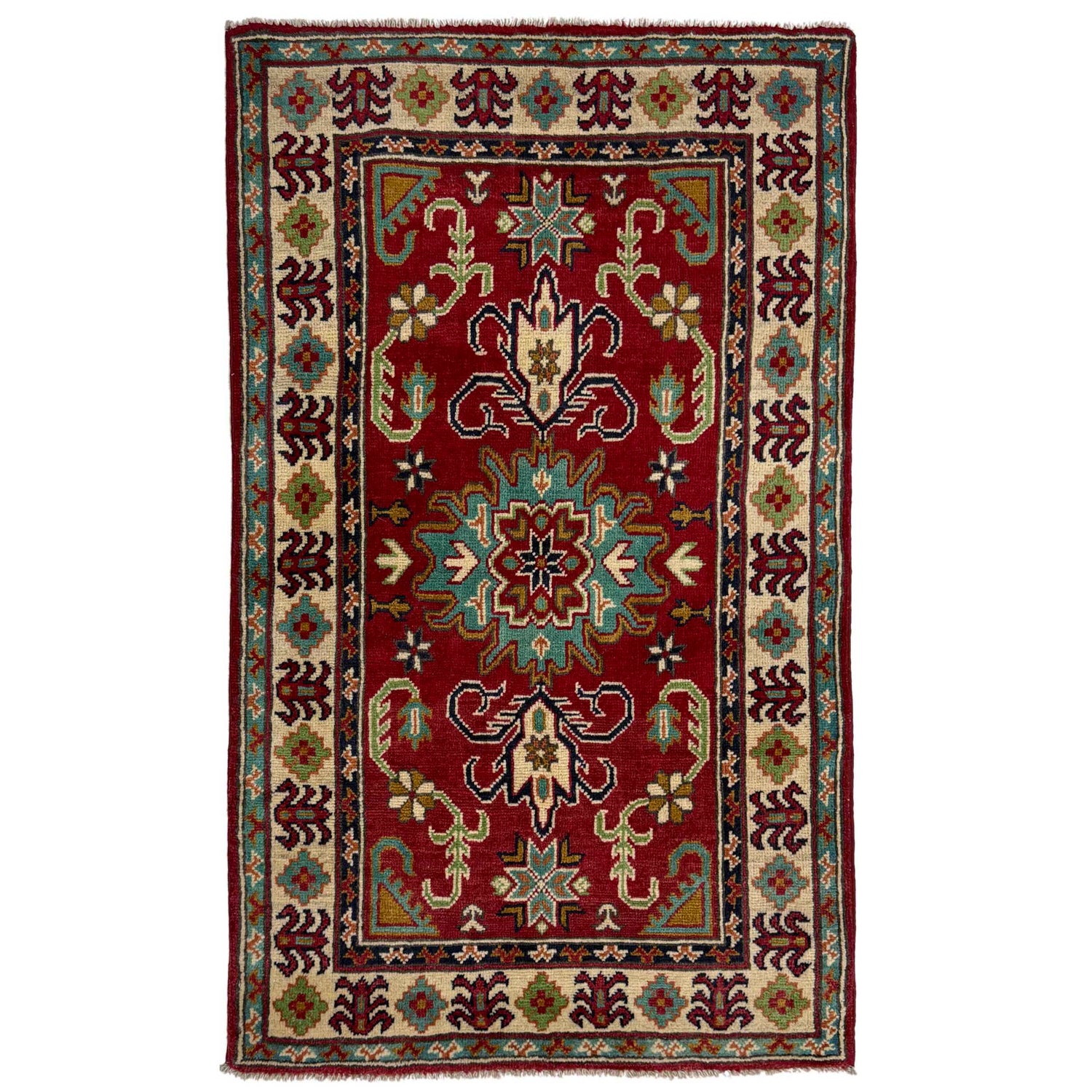 Red Color Kazak Rug 2' 7" x 4' 3" ft / 80 x 130 cm - No. R37722