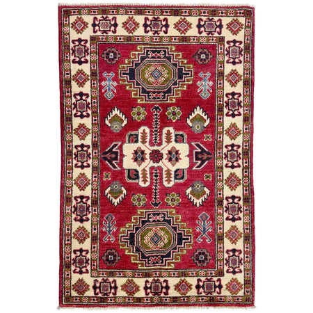 Red Color Kazak Rug 2' 7" x 4' 2" ft / 80 x 126 cm - No. R37724