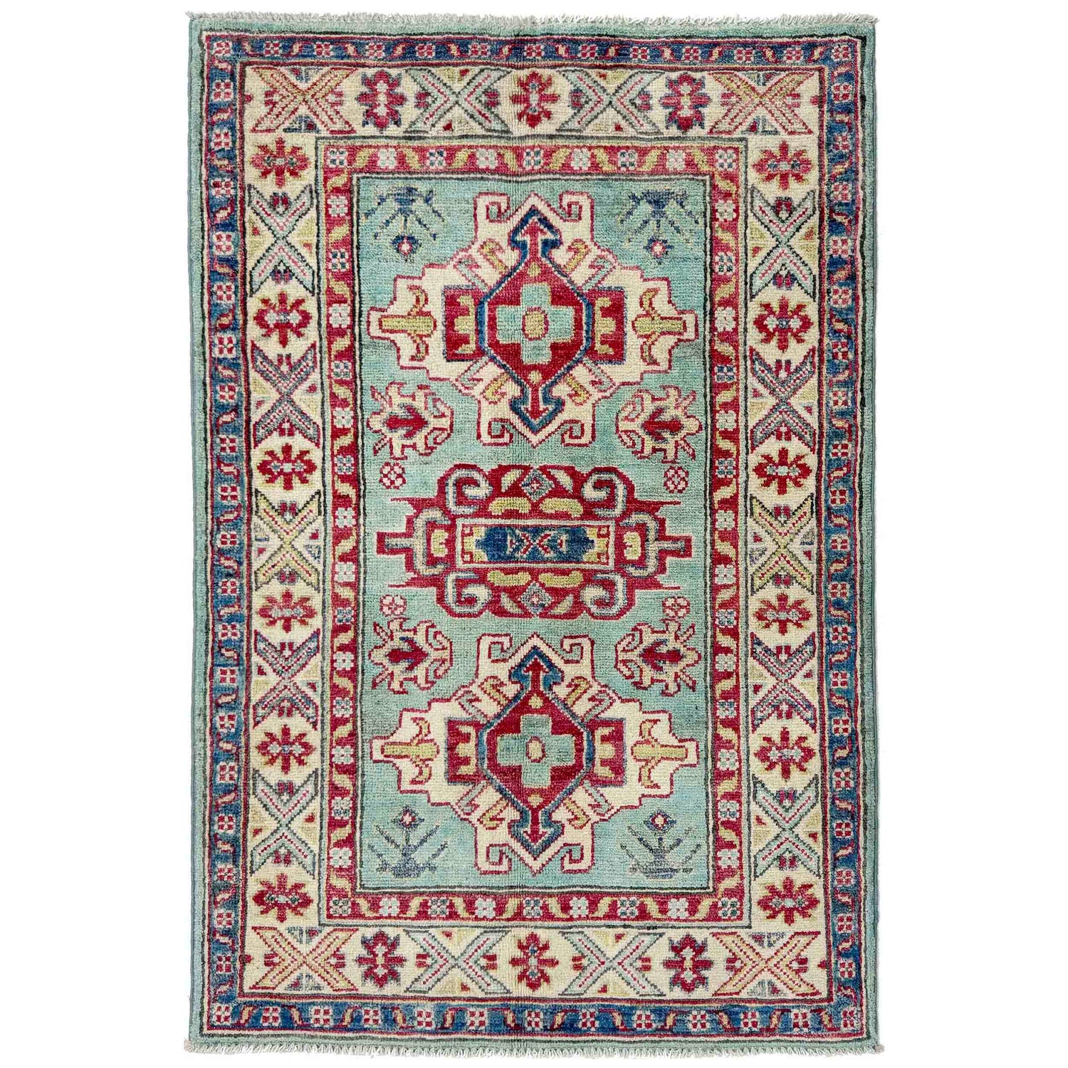 Handmade Kazak Area Rug 2' 7" x 4' 1" ft / 80 x 125 cm - No. R37725