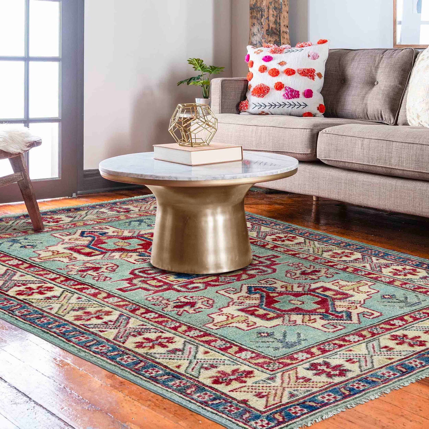Handmade Kazak Area Rug 2' 7" x 4' 1" ft / 80 x 125 cm - No. R37725