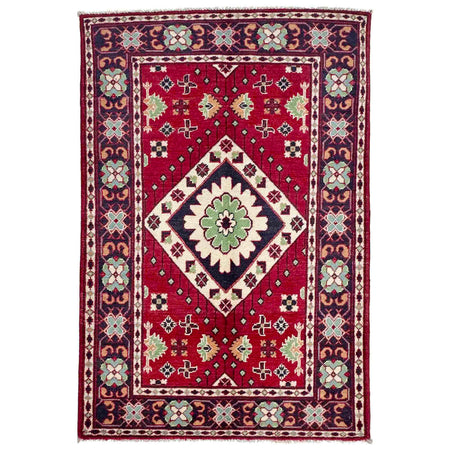 Hand knotted Kazak Carpet 3' 1" x 5' 0" ft / 93 x 153 cm - No. R37730