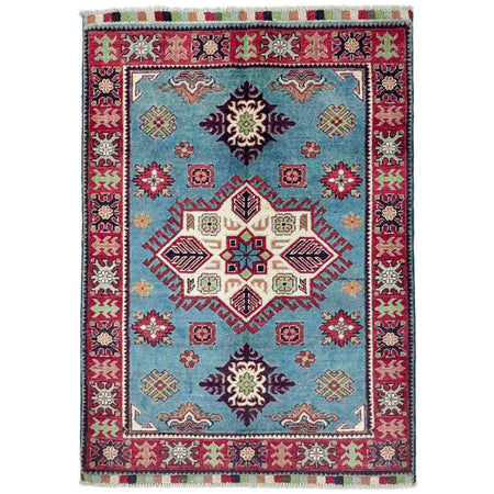 Blue Color Kazak Rug 3' 3" x 4' 8" ft / 99 x 142 cm - No. R37732