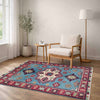 Blue Color Kazak Rug 3' 3" x 4' 8" ft / 99 x 142 cm - No. R37732