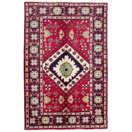 Handmade Kazak Area Rug 3' 3" x 4' 10" ft / 99 x 148 cm - No. R37734