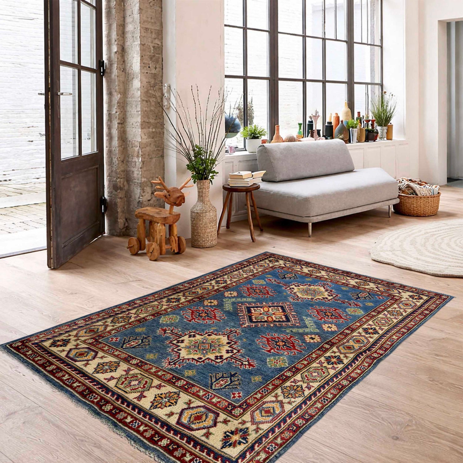 Hand knotted Kazak Rugs 3' 3" x 4' 11" ft / 98 x 149 cm - No. R37737
